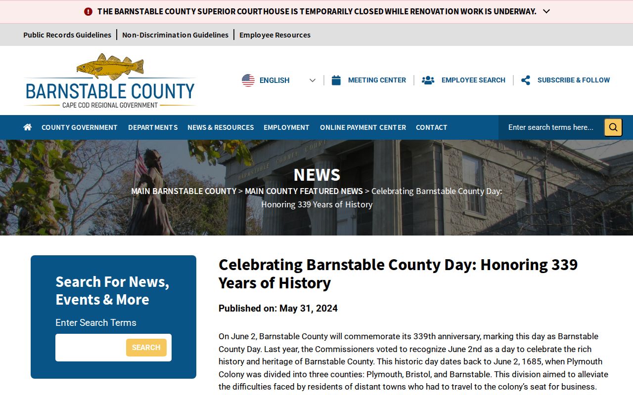 Barnstable city directory County Day history feature