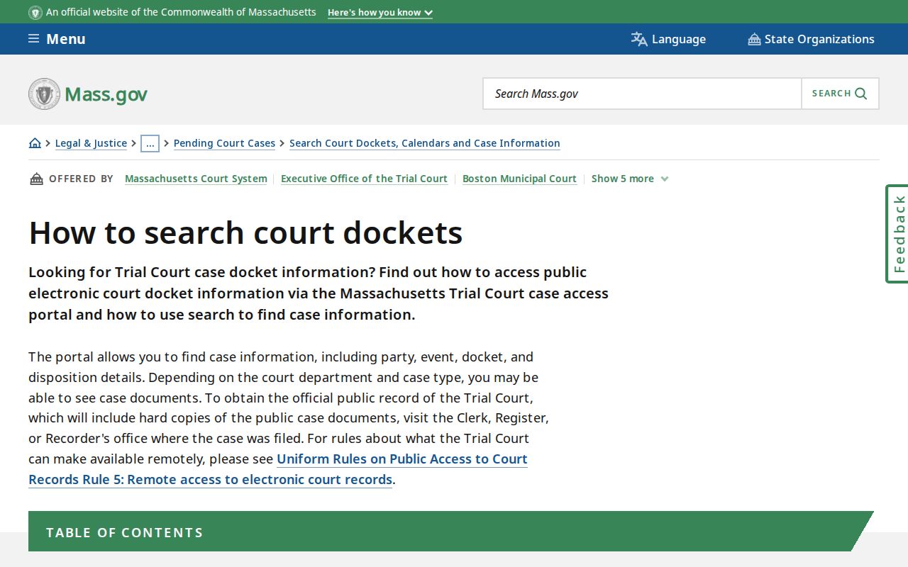 Barnstable resident lookup court docket search guide